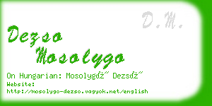 dezso mosolygo business card